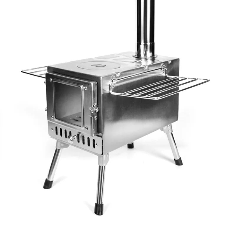 Large furnace door stainless steel tent stove