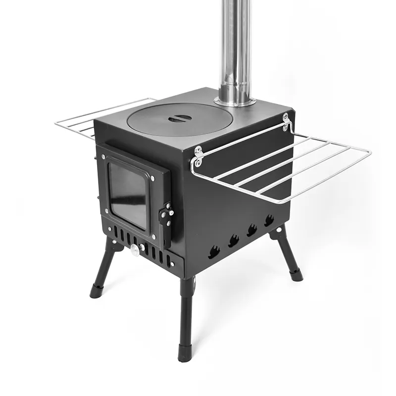 Small secondary combustion tent stove
