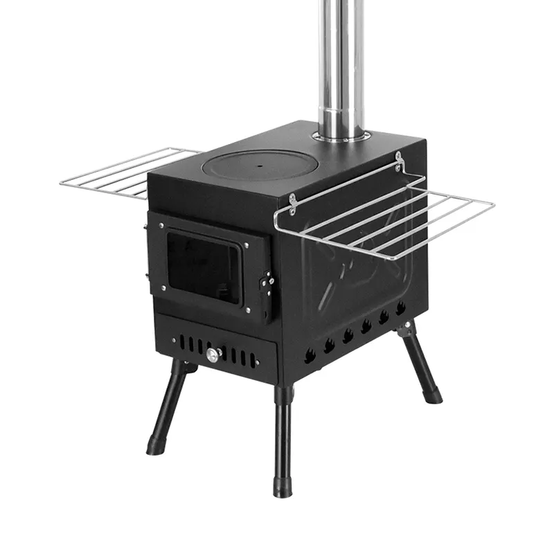 Large-sized secondary combustion tent stove