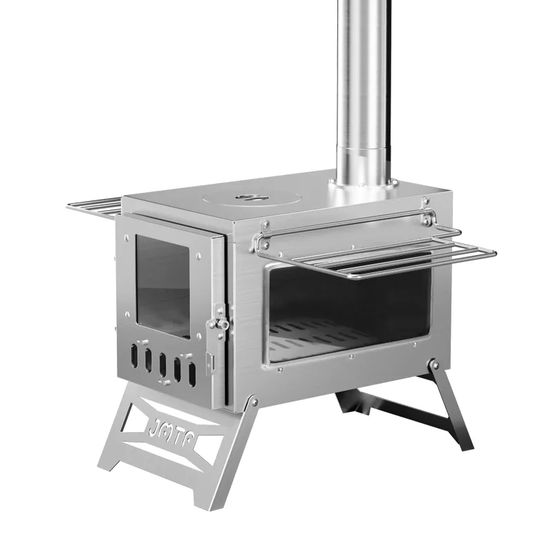 Stainless steel square window tent stove