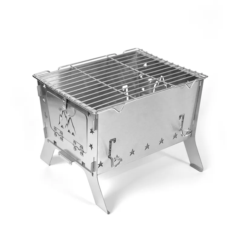 Medium-sized stainless steel multi-functional folding fire table