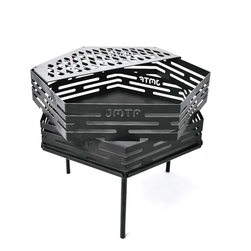 Double-layer hexagonal fire platform