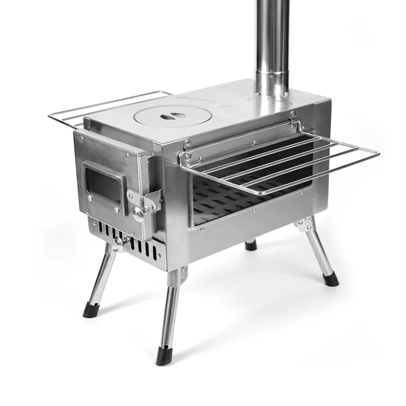 Stainless steel single-sided window tent stove