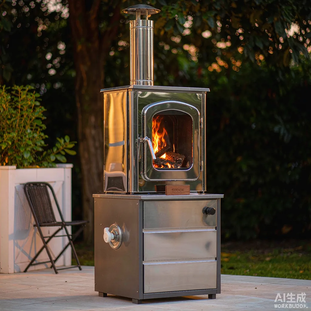 Low-smoke outdoor stove with secondary combustion