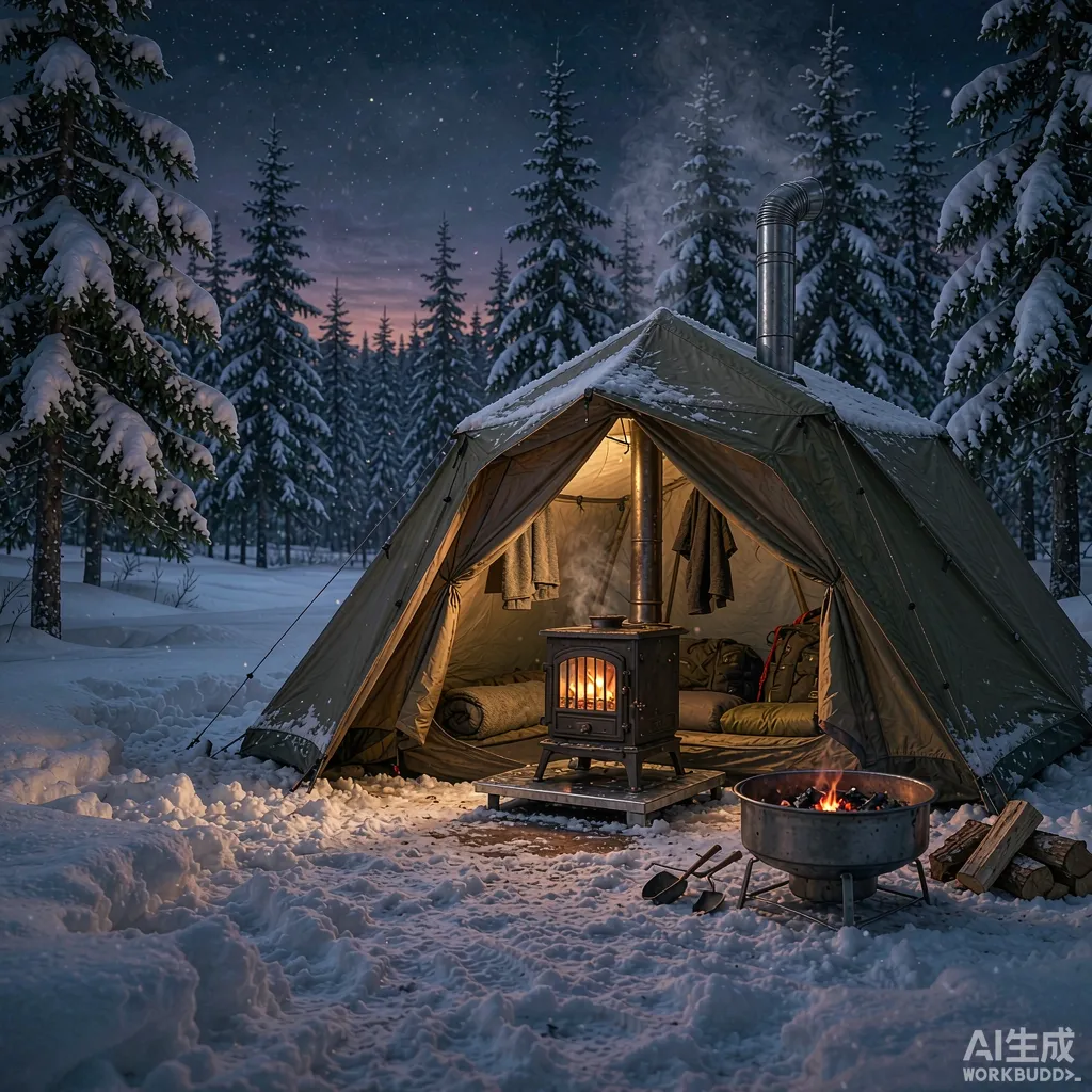 Tent stove and portable fire pit for four-season camping